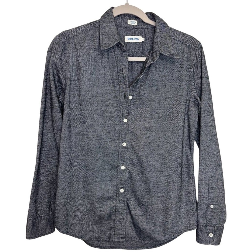 Taylor Stitch Women's Small Womens Flannel Navy Blue Button Up Long Sleeve Shirt